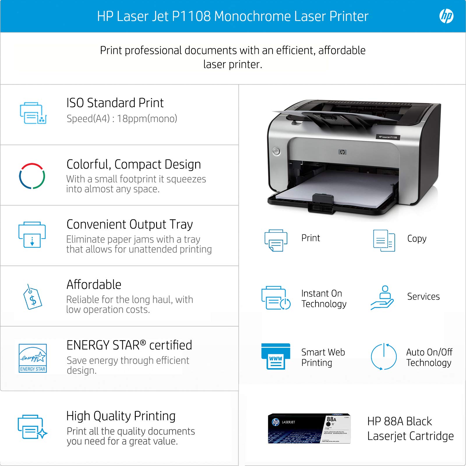 hp laserjet single function printer