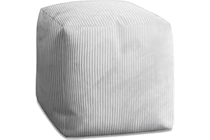 ‎DREAMROOTS DreamRoots Pouf Hocker Cube 60x60x60cm - Couch Hocker - Pouf Cord - Hocker Wohnzimmer - Fußhocker Für Sessel - Hocker Sofa - Sitz Poof - Fußablage Hocker - Sessel Hocker - Pouf Sitzsack