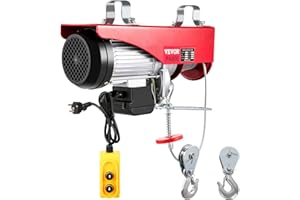 VEVOR Elektrische Seilwinde 400kg bis 800kg Hubhöhe 12m Seilhebezug Motorwinde Flaschenzug Hebezug Seilhebezug Elektrischer Kettenzug mit Kabel-Fernbedienung