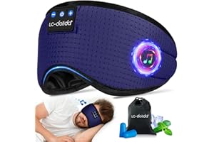 LC-dolida Maska do spania Bluetooth słuchawki dla kobiet i mężczyzn, 100% zaciemnienie, 6A, lodowy jedwab, głębokie oczy, słuchawki mogą grać przez 14 godzin, pomoce w zasypianiu dla dorosłych,