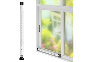 DAKEPOLE Barra de seguridad de 120 cm, protección antirrobo, para puertas correderas, cerrojo blindado ajustable, barra de seguridad para ventanas, 25 mm, para casa o apartamento, color blanco