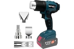BYCZONE Pistolet à air chaud pour batterie Bosch 18 V, 1022 ℉ - Chauffage rapide pour souder des gaines thermorétractables - Pour artisanat, film rétractable, électronique, résine, connecteurs de fils (sans