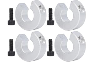 Tissting 4 Pièces Colliers D'Arrêt de Rail Linéaire en Alliage D'Aluminium 16 mm ID 35 mm OD Anneaux de Fixation de Limite D'Arbre avec Vis M4, Arrêt de Mouvement Linéaire et Perceuse