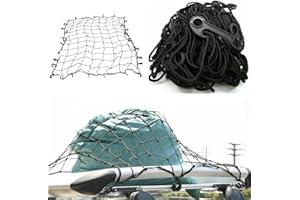 Sizi Large Cargo Net Storage Heavy Duty Car Boot Van Truck Bungee Cord 18 Hooks Adjustable Elastic Layers 180 x 130cm
