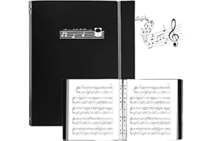 HOSPAOP Raccoglitore A4 per spartiti, 70 tasche/140 pagine, impermeabile, nero