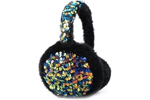 SEDEX Ear Muffs Kids Winter Girls Earmuffs Sequins Ear Warmer Children Plush Thermal Furry Ear Covers Windproof Soft Adjustable Headband Outdoor Sports Faux Fur Ski Cycling Headwear