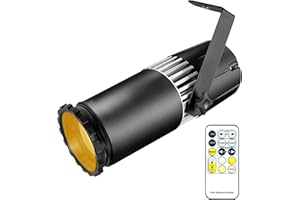 SENLAN 15W Doppelweiß/Kaltweiß-Warmweiß LED-Pinspot-Licht mit manuellem Fokus durch IR-Controller, Scheinwerfer für Disco, KTV, Party, Hochzeit