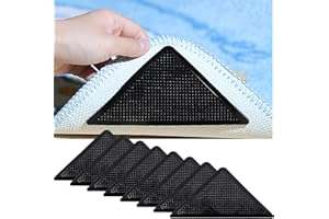 Ruayia Teppich Antirutschunterlage [8 Stück] Wiederverwendbar Teppichaufkleber Sofaaufkleber Anti-Rutsch-Aufkleber Rug Gripper Starke Klebrigkeit Klebestreifen für Hartholzböden, Teppiche - Dreiecke