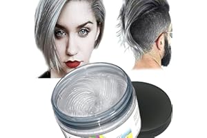 HTRUIYATY Hair Color Wax,One-time Temporary Modeling Natural Colour Hair Dye Wax,Natural Matte Hairstyle for party,Cosplay,Masquerade,Nightclub,Halloween(Sliver Grey)