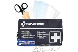 First Aid Only Trousse de secours pour voiture DIN 13164 | Sac d'urgence pour voiture et moto | P-10019