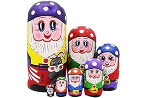 WINTERWORM Juego de 7 muñecas rusas de enanitos de madera (edición limitada)