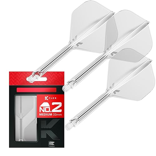 Target Darts K Flex Integrated Dart Flights And Shafts, No.2 | Pack Of 3 K-Flex - No2, Kflex All In One Moulded Dart Flight & Stem Lengths: Short, Intermediate & Medium | Professional Dart Accessories