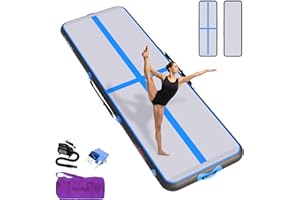 HIJOFUN Inflatable Gymnastics Mat, Tumble Track 3m/4m/5m/6m for Training with Practical Pump, 10/20cm Thickness Gymnastics Air Mat for Home Use/Tumbling/Yoga/Taekwondo/Dance