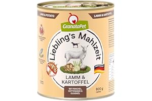 GRANATAPET Liebling´s Mahlzeit 's Favoritos Molido Tiempo húmedo Forro de Oveja y Patatas, 6 Pack (6 x 800 g)