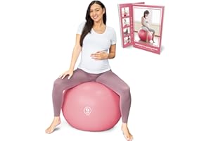 BABYGO® Pelota de Parto para Embarazo, Maternidad, Trabajo de Parto y Yoga + Nuestro Libro de Embarazo de 100 páginas, Ejercicio