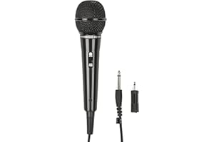 Trevi EM 24 Microfono Dinamico Unidirezionale con Cavo 2.9m, Audio Chiaro, Alta Sensibilità, Plug &Play, Ideale per Voce, Canto, Karaoke e Presentazioni, Jack 6.3mm