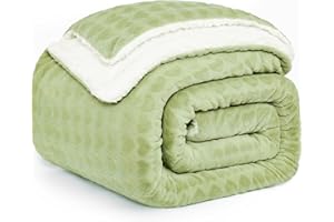 PANXHOME Koc do przytulania, 200 x 230 cm, przytulny koc bożonarodzeniowy, wełniany koc z wzorem w serca, żakardowy, 470 g/m², puszysty koc, ciepły koc Sherpa, koc do mieszkania, koc dla dziewcząt i dzieci