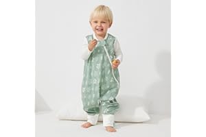 Duomiaomiao Schlafsack Sommer, Schlafsack mit füßen 0.5 tog, Dünne Sommerschlafsack mit füßen, 100% Baumwolle Schlafsack Kinder Sommer 2-3 Jahr