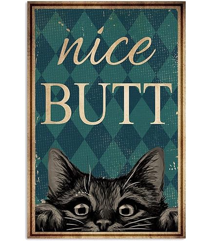 Lustiges Blechschild 'Cats Are You Pooping' – 20,3 X 30,5 Cm, Vintage-Design Für Badezimmer & Wohnung