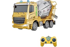LioMaxi Camion betoniera con tutte le funzioni, giocattolo telecomandato alimentato a batteria, per bambini e bambine (di età 3-7), scala 1:24, con luci e suoni