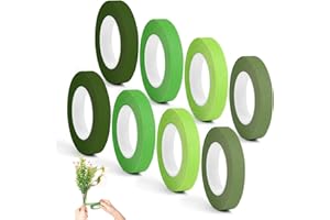 ABOHU 8 Rotoli Nastro per Fioristi, Adesivo Nastro Fiorista Verde, Nastri Floreali a Stelo per Fioristi Nastro Floreale per Fiori Bouquet, Avvolgere Fiori, Decorazioni Artigianato