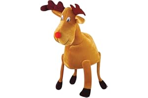 HENBRANDT Adult Red-Nosed Reindeer Christmas Hat with Dangling Legs Funny Hat Plush Novelty Secret Santa Gifts Joke Party Headwear Fancy Dress Costume Accessory for Men and Women