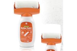 AsyinXson 500g Wandfarbe Ausbessern Weiß, Ausbesserungsfarbe Weiss Roller, Wand Reparatur Rollbürste, mit Roller Wandreparatur Creme Spachtelmasse Reparieren Sie Graffiti, Kratzer, Flecken, Risse