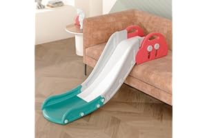 HOLDONELIGHT Kids Sofa Slide Climbing Slide for Bed Toys for Kids Playing Home Easy to Assemble The Lengthen Board Playset for Having Fun (Red + Green) (Red+Green)