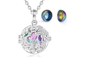 EUDORA Harmony Ball Wisiorek na popiół dla kobiet, naszyjnik z prochami ziemniaków mama babcia dziadek urna prezent pamiątka pogrzebowa, urna wisząca biżuteria dla psów kotów zwierząt domowych, 24