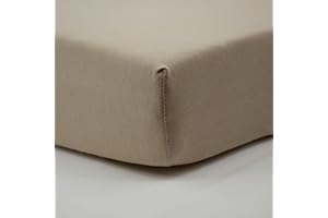 BabyCalin - Drap housse 70x140x17cm Taupe certifié OEKO-TEX