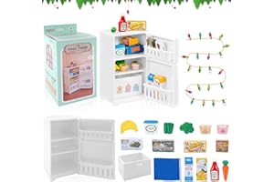 TOPJOWGA 17 Pezzi Miniatura Dollhouse Accessori, Miniatura-Frigorifero, Miniatura Casa delle Bambole, Miniatura Natale Decorazioni Casa, Accessori Casa Bambole Miniatura
