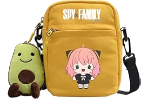 flowereyes Spy X Family Sac à bandoulière avec bandoulière réglable Anya Forger Daypack Sac fourre-tout Cartable Causal Forger Family Kawaii Yor Loid Bag Petit sac carré 18 cm * 14 cm * 5 cm