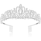 Makone Tiara Corona di Cristallo, Diadema con Strass Pettine per Donna per la Cerimonia Nuziale Coroncina Prom Dresses Pagean