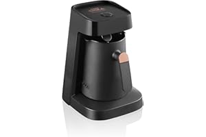 ARZUM OKKA OK0013-X MINIO JET, turecki ekspres do kawy, turecki dzbanek do kawy, 400 W, pojemność 5 filiżanek kawy, zabezpieczenie przed przelaniem, akustyczny system ostrzegawczy, czarny/miedziany