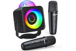 Dislocati Karaokemaskin Mikrofon för Barn och Vuxna, Leksakspresenter för Barn, Pojkar 3-15 År, Bärbar Karaokeuppsättning med Diskoljus och Ständer, Sångmusik, Leksakspresenter för Flickor 6 7 8 9 10
