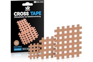 AnjoCare 154pcs Cross Tape, Patchs d'Acupuncture Résistantes et Imperméables pour Soulager les Douleurs Musculaires & Articulaires, Thérapie des Points de Déclenchement et Détente des Tensions