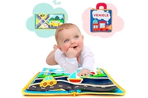 Richgv 3D Libro di Stoffa Morbido Libri per Neonato Libro sensoriali Giocattoli da Viaggio Regali per Neonato