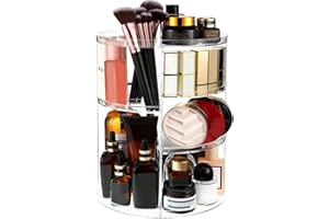 Gowkeey Make Up Kosmetik Organizer, Beauty, 7 Verstellbare Ebenen Große Kapazität Makeup Organizers, 360° Drehbar, Schmink Aufbewahrung Kosmetikbox für Dresser Badezimmer Schlafzimmer, Transparent