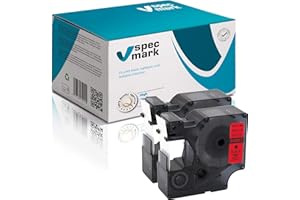 specmark Compatible avec DYMO D1 45807 S0720870 Lot de 2 rubans à étiqueter, 19 mm x 7 m, noir sur rouge, compatible avec DYMO D1 pour imprimante LM Label-Manager LP LW Label-Writer DUO