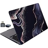 McStorey MacBook Air 13.6 İn&ccedil; Soyut Mermer Desenli Kılıf A2681 A3113 A3240 A3449 M2 M3 M4 M5 Uyumlu Sert Hard Case A&ccedil;ık Siyah
