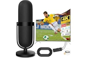 Cenbou TV Aerial, Indoor TV Aerial for Smart TV, Digital TV Aerial with Strongest Signal Booster Amplifier & 350+ Miles Long Range Reception,Portable TV Antenna Support 4K 1080P and All TV