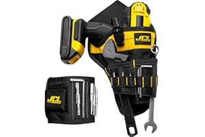 JCL PRODUCTS Bracciale Magnetico Porta Attrezzi e Fondina da Cintura Porta Trapano | Per Trapano Elettrico, Punte, Viti e Accessori | Regalo Uomo, Donna, Meccanici e Appassionati del Fai-da-te