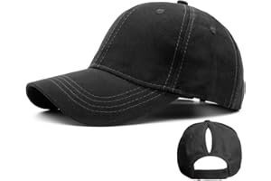 Ruyosn Basecap Damen Cap Zopf High Ponytail Cap Damen Pferdeschwanz Cap Damen Sommer Damen Kappe Sommer Kappe Damen Pferdeschwanz Sonnenschutz Hip hop Cap Damen Baumwolle