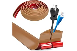 HENGRONGSHEN Pasacables Suelo, Canaleta Cables Suelo, 5m x 3cm Protector de Cables para Suelo, Cubiertas de Suelo para Cables Autoadhesiva Montaje para Todos los Hogar, Oficina, Escuela, Almacén (Marrón)
