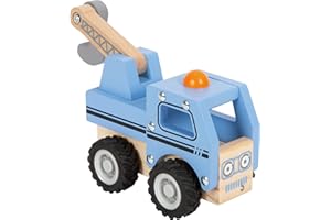 Small Foot Dépanneuse en Bois FSC® 100%, Voiture de Jeu avec Grue Mobile, dès 18 Mois, 12446