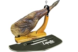 FERRETERIA LEPANTO JAMONERO Gondola Modelo HUELVA Hammon EN Color Miel con Cuchillo JAMONERO CHAIRA Y Cubre Jamon DE Regalo, VALIDO para EL HOGAR como para Restaurante (Negro) LepantoHouse
