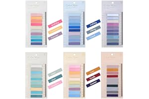 MXOQJE 6Pack 1200Pcs Book Tabs, Sticky Notes Index Annotation Kit, Tabs Page Markers, Writable and Repositionable File Flags for School, Office