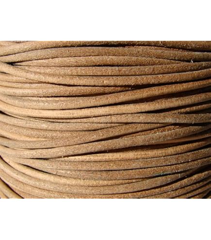 Auroris - 5 m cordo di pelle rotondo diametro 3 mm marrone antico