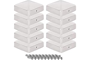 10 x Capuchon pour poteaux de clôture (100x100 mm) | Acier inoxydable | Forme pyramidale | Chapeau Poteau Bois en Forme de Pyramide en Acier Galvanisé pour Poteaux en Bois de avec vis VIIRKUJA