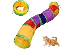 RongQiLBB Tunnel Per Gatti, Tunnel Tubo Animali 2 Vie / 3 Vie Pieghevole Tunnels Toy Conigli e Cani Per Uso Interni ed Esterni, Cuccioli, Gatti, Conigli Giocattolo (Arcobaleno)